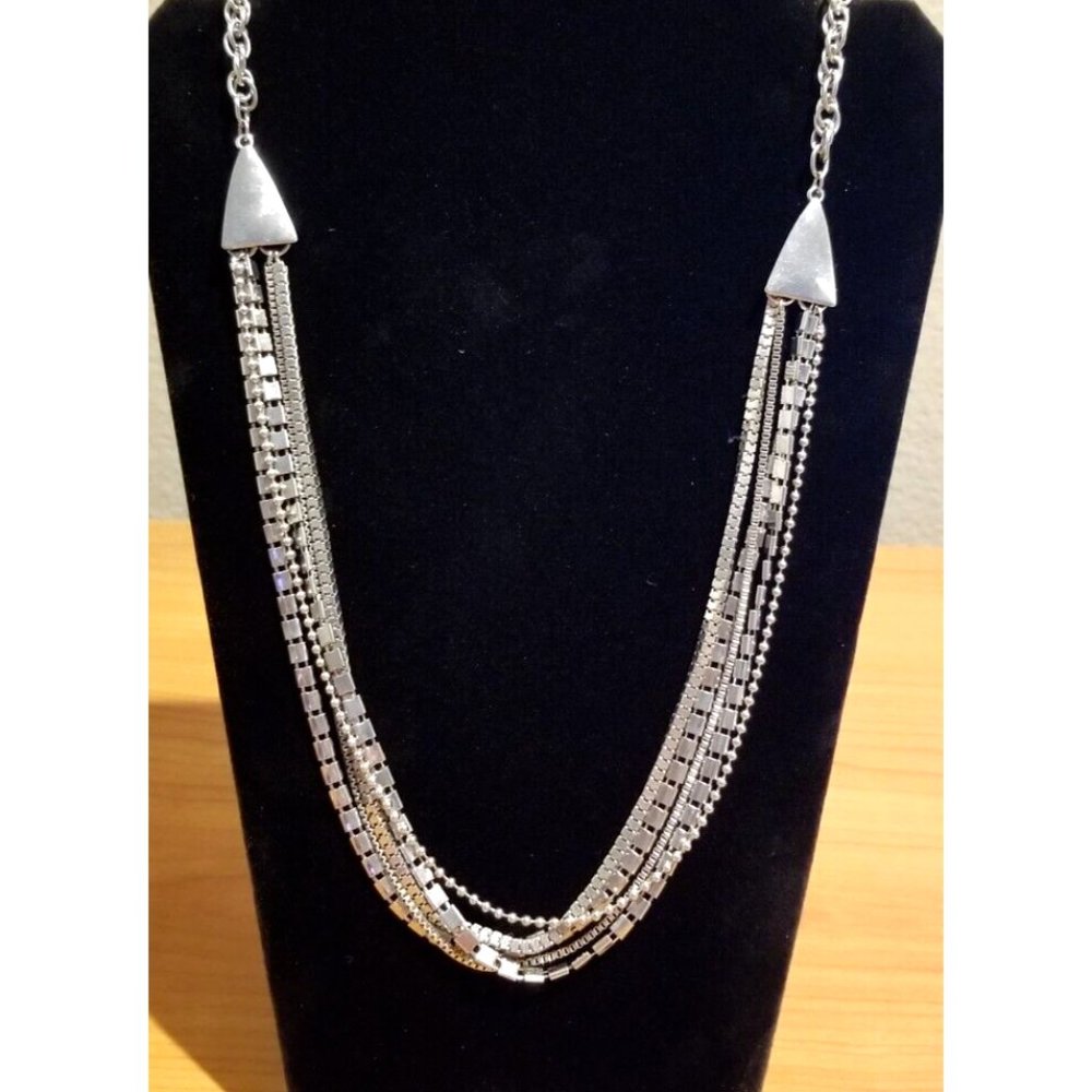 **NOS Vintage Gorgeous Silver Multi Chains Necklace**